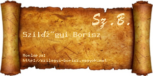Szilágyi Borisz névjegykártya